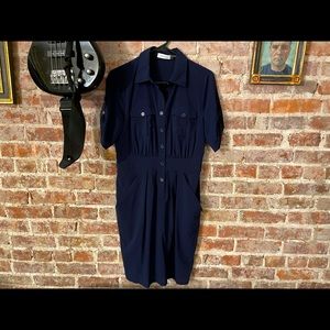 Calvin Klein Button up dress, collars and pockets